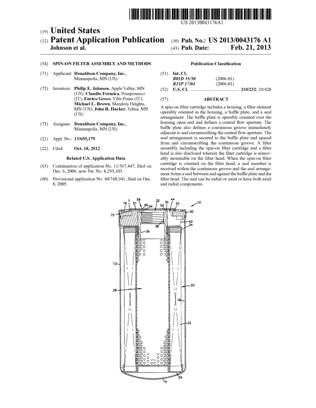 SPIN-ON FILTER ASSEMBLY AND METHODS - diagram, schematic, and image 01