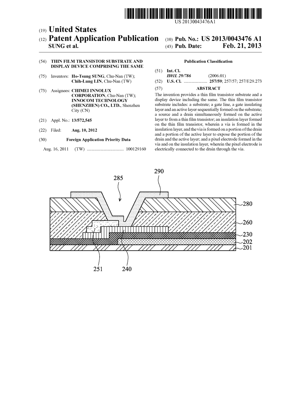 THIN FILM TRANSISTOR SUBSTRATE AND DISPLAY DEVICE COMPRISING THE SAME - diagram, schematic, and image 01