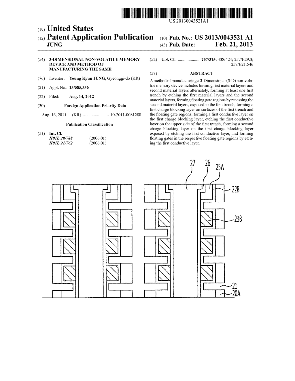 3-DIMENSIONAL NON-VOLATILE MEMORY DEVICE AND METHOD OF MANUFACTURING THE     SAME - diagram, schematic, and image 01