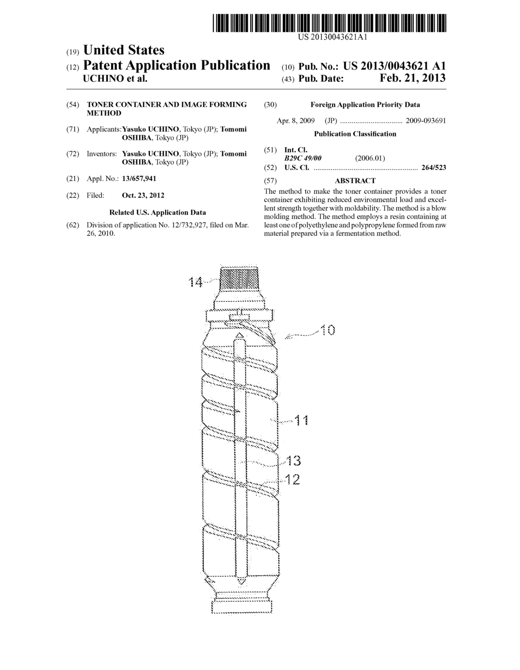 TONER CONTAINER AND IMAGE FORMING METHOD - diagram, schematic, and image 01