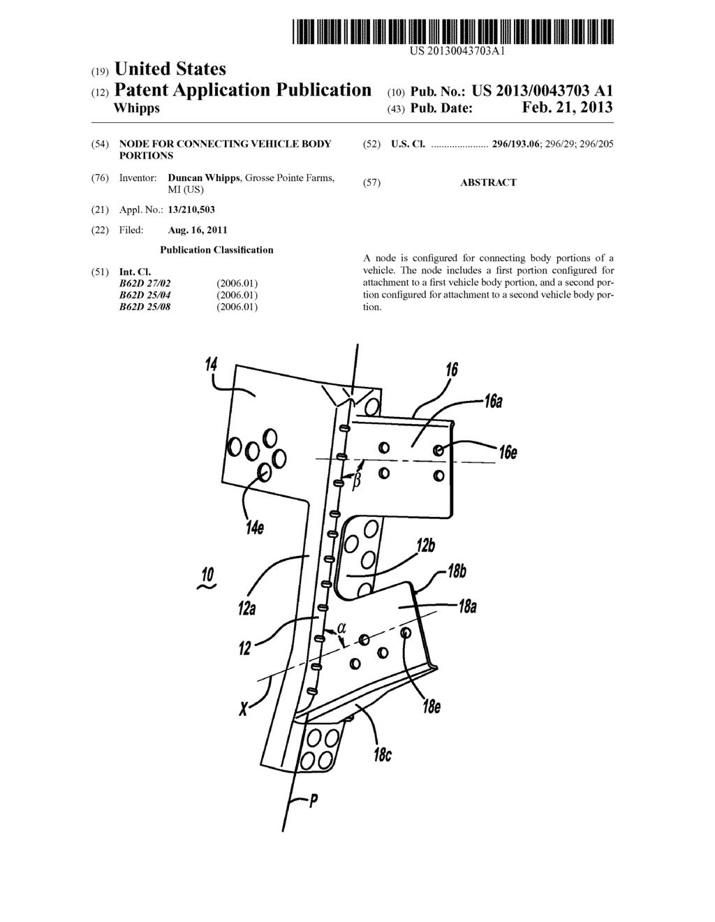 Node For Connecting Vehicle Body Portions - diagram, schematic, and image 01