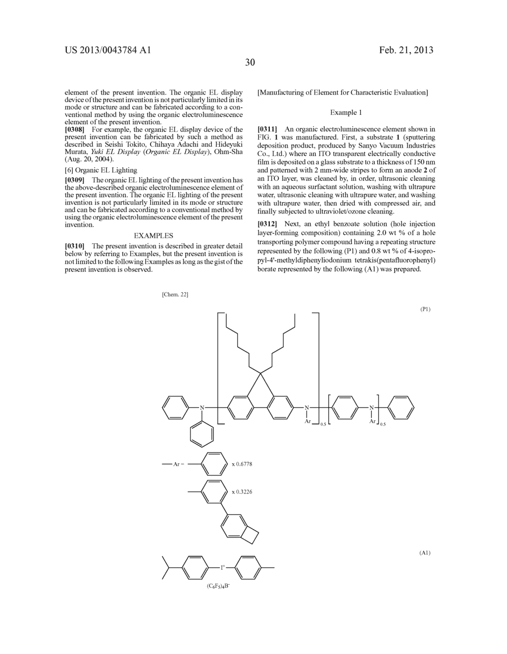 PROCESS OF PRODUCING ORGANIC ELECTROLUMINESCENCE ELEMENT COMPOSITION,     ORGANIC ELECTROLUMINESCENCE ELEMENT COMPOSITION, PROCESS OF PRODUCING     ORGANIC ELECTROLUMINESCENCE ELEMENT, ORGANIC ELECTROLUMINESCENCE ELEMENT,     ORGANIC EL DISPLAY DEVICE AND ORGANIC EL LIGHTING - diagram, schematic, and image 32