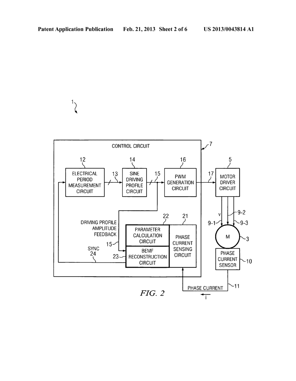 System and method for synchronizing sinusoidal drive to permanent magnet     motor without distorting drive voltage - diagram, schematic, and image 03
