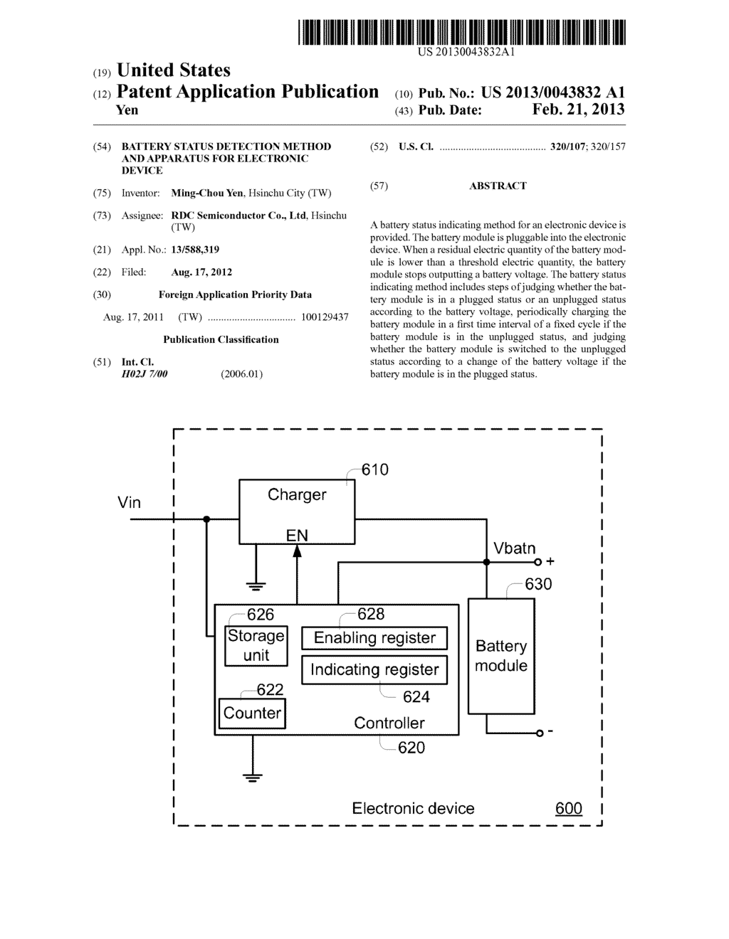 BATTERY STATUS DETECTION METHOD AND APPARATUS FOR ELECTRONIC DEVICE - diagram, schematic, and image 01