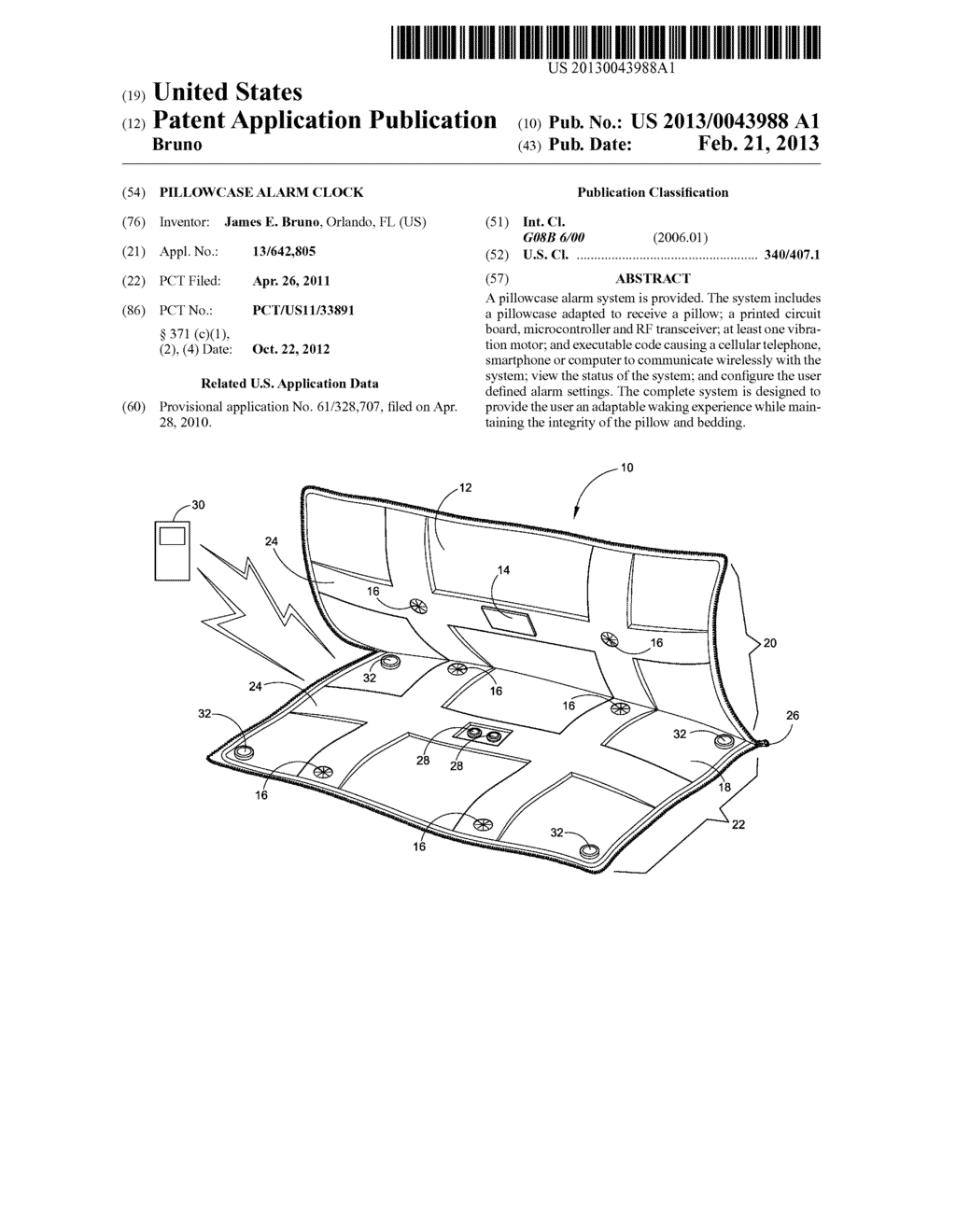 PILLOWCASE ALARM CLOCK - diagram, schematic, and image 01