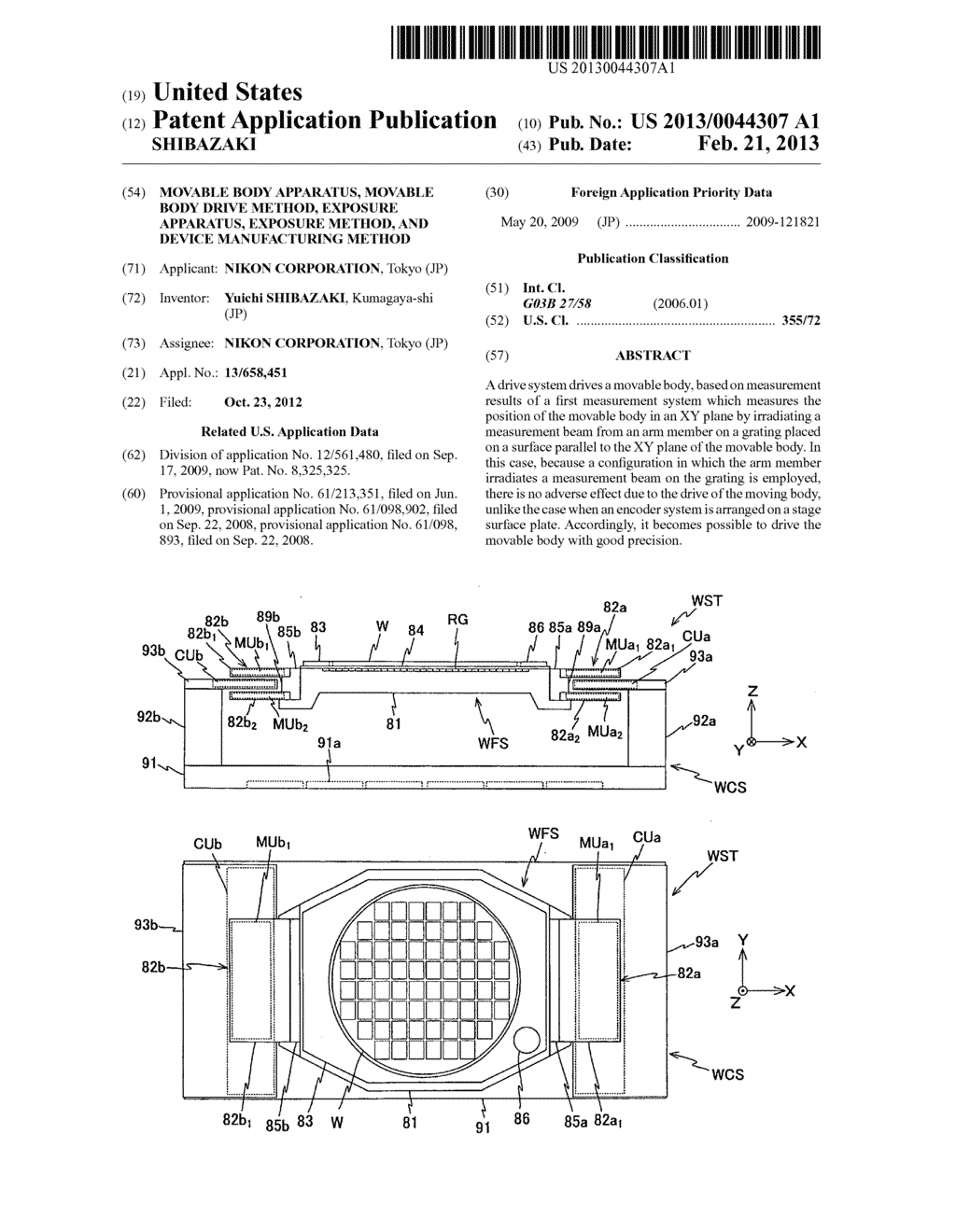 Movable Body Apparatus, Movable Body Drive Method, Exposure Apparatus,     Exposure Method, and Device Manufacturing Method - diagram, schematic, and image 01