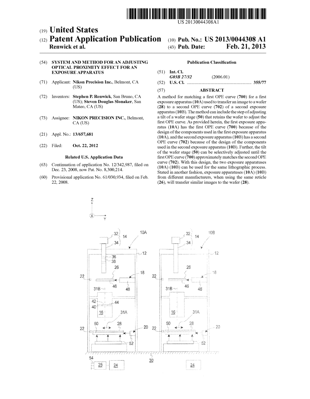 SYSTEM AND METHOD FOR AN ADJUSTING OPTICAL PROXIMITY EFFECT FOR AN     EXPOSURE APPARATUS - diagram, schematic, and image 01