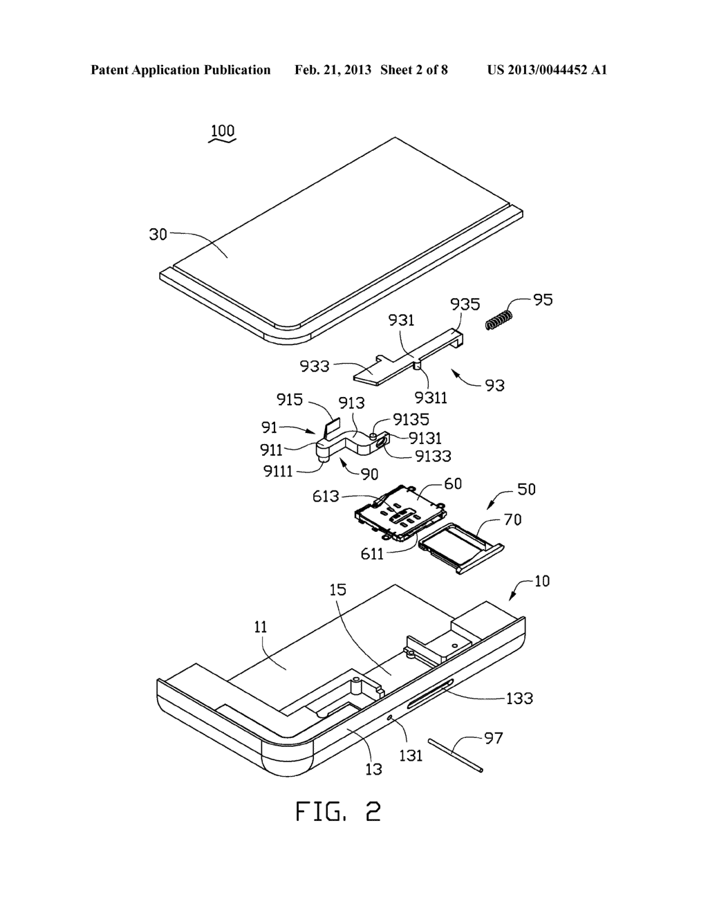 CHIP CARD HOLDING MECHANISM AND PORTABLE ELECTRONIC DEVICE USING SAME - diagram, schematic, and image 03