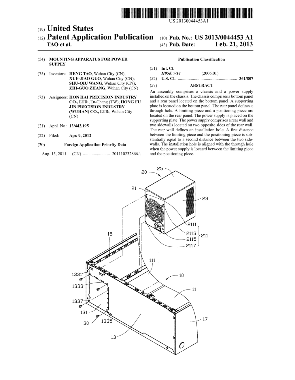 MOUNTING APPARATUS FOR POWER SUPPLY - diagram, schematic, and image 01