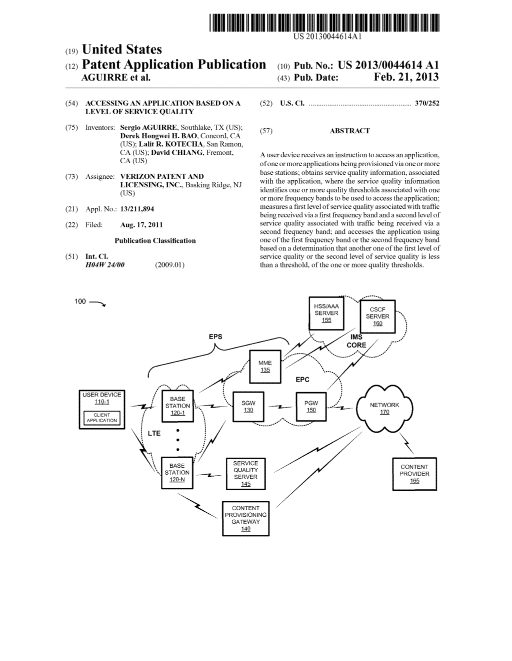 ACCESSING AN APPLICATION BASED ON A LEVEL OF SERVICE QUALITY - diagram, schematic, and image 01