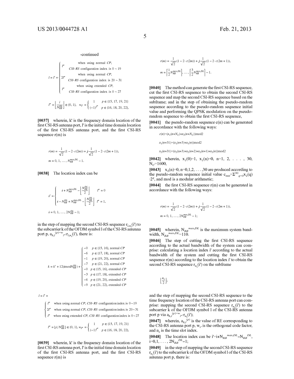 METHOD AND DEVICE FOR GENERATING AND MAPPING CHANNEL STATE INFORMATION     REFERENCE SIGNAL SEQUENCE - diagram, schematic, and image 15