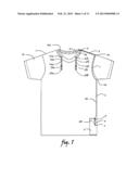 Apparel with built-in headphone extension wire device diagram and image