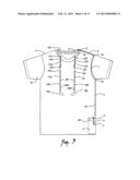 Apparel with built-in headphone extension wire device diagram and image