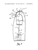 Apparel with built-in headphone extension wire device diagram and image