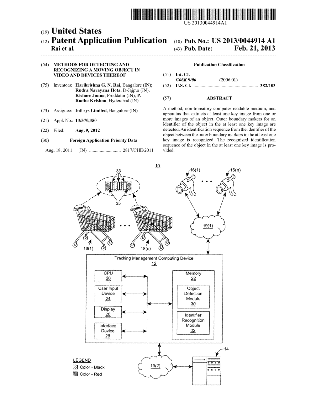 METHODS FOR DETECTING AND RECOGNIZING A MOVING OBJECT IN VIDEO AND DEVICES     THEREOF - diagram, schematic, and image 01