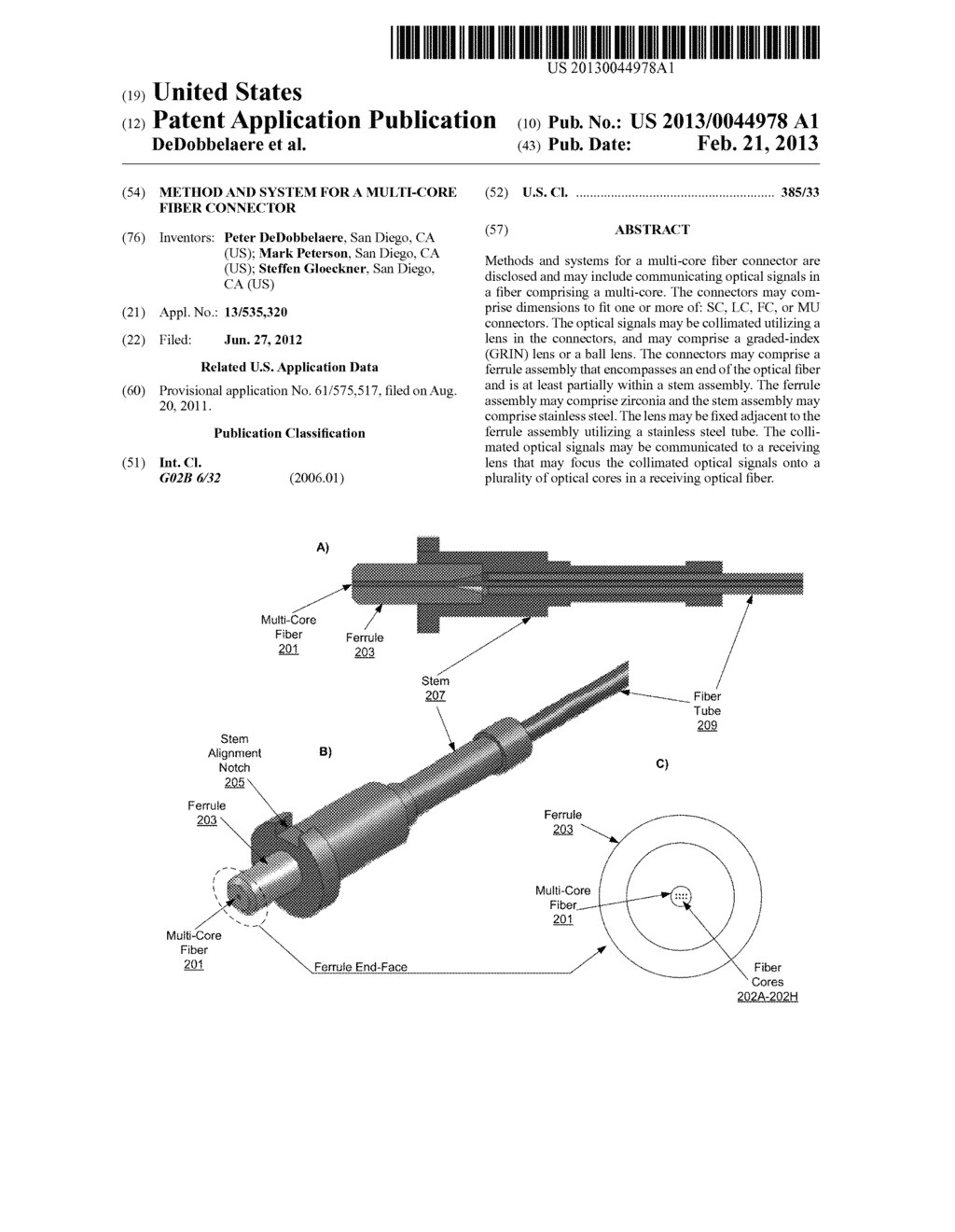 Method And System For A Multi-Core Fiber Connector - diagram, schematic, and image 01