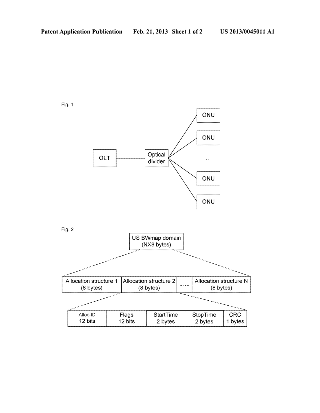Method and system for upstream bandwidth allocation in a passive optical     network - diagram, schematic, and image 02