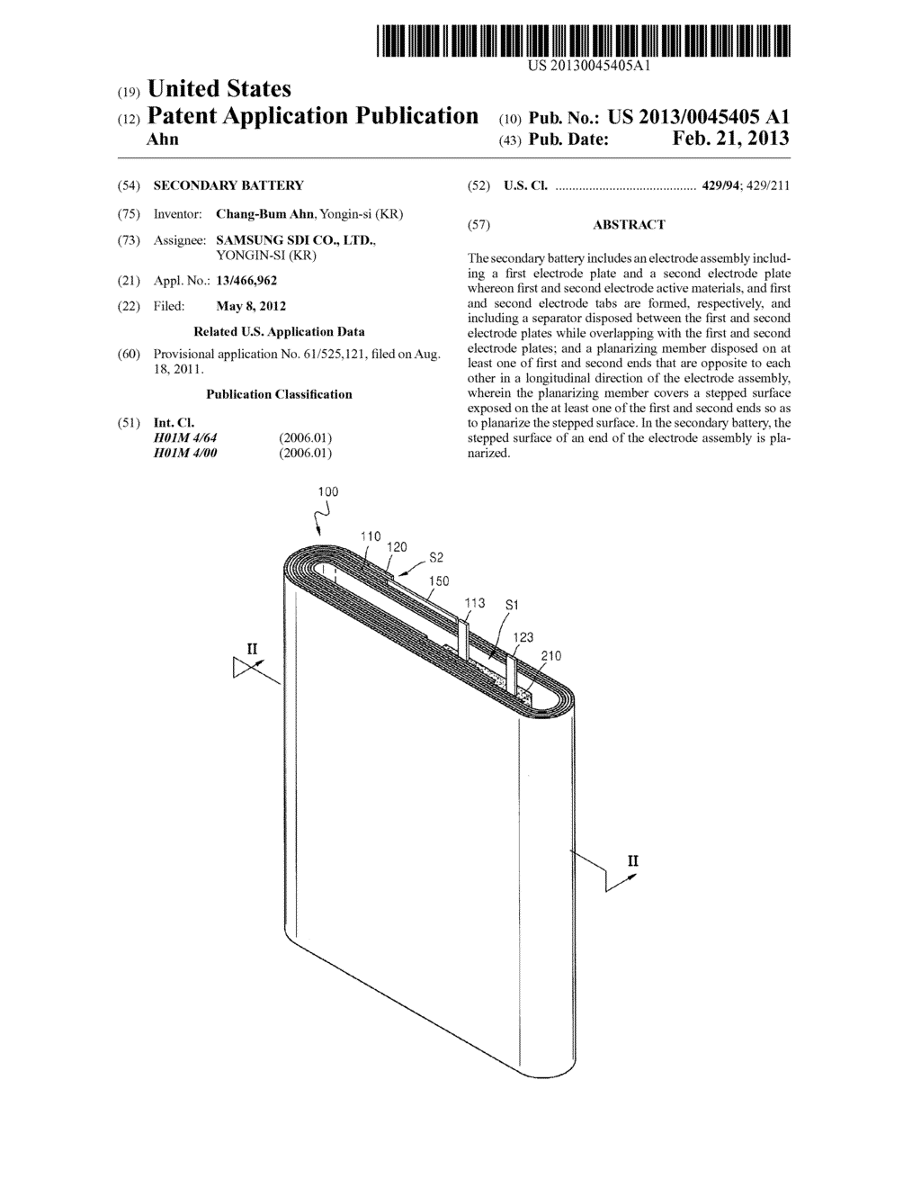 SECONDARY BATTERY - diagram, schematic, and image 01