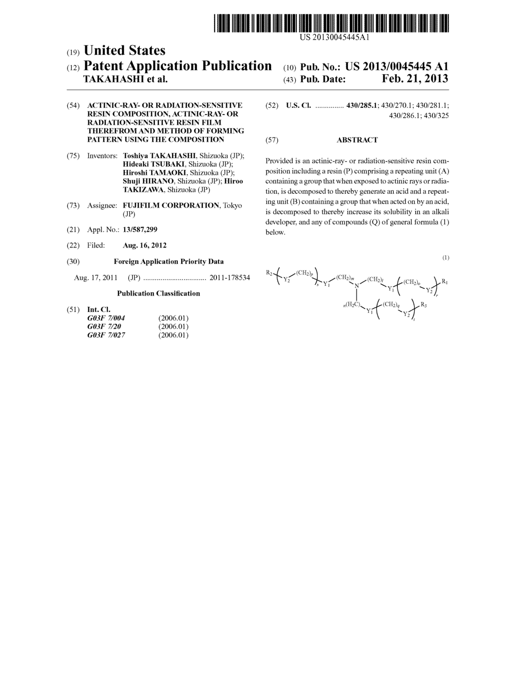 ACTINIC-RAY- OR RADIATION-SENSITIVE RESIN COMPOSITION, ACTINIC-RAY- OR     RADIATION-SENSITIVE RESIN FILM THEREFROM AND METHOD OF FORMING PATTERN     USING THE COMPOSITION - diagram, schematic, and image 01