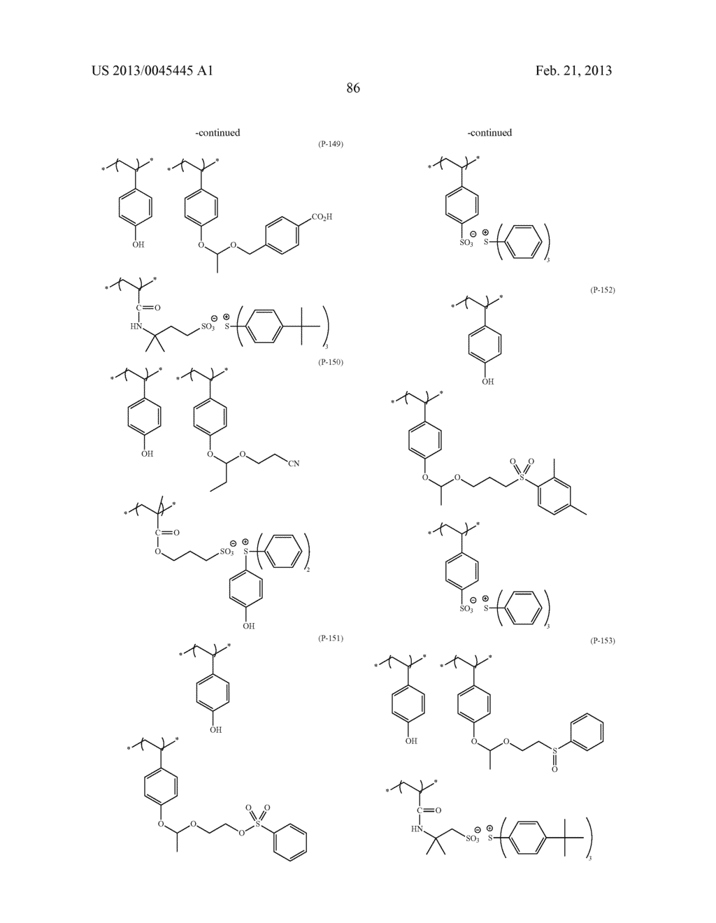 ACTINIC-RAY- OR RADIATION-SENSITIVE RESIN COMPOSITION, ACTINIC-RAY- OR     RADIATION-SENSITIVE RESIN FILM THEREFROM AND METHOD OF FORMING PATTERN     USING THE COMPOSITION - diagram, schematic, and image 87