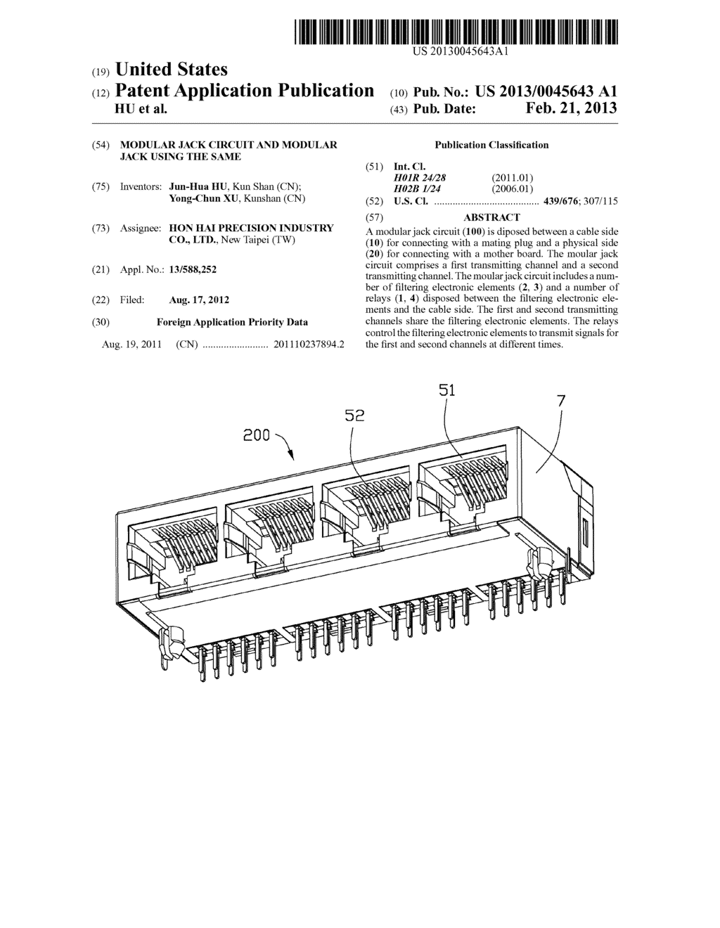 MODULAR JACK CIRCUIT AND MODULAR JACK USING THE SAME - diagram, schematic, and image 01