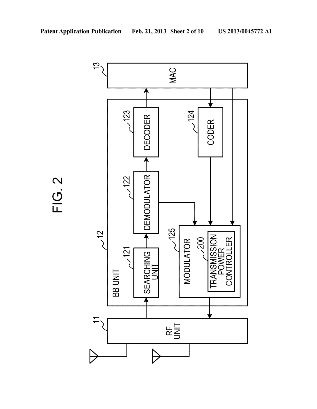 WIRELESS COMMUNICATION DEVICE, MOBILE PHONE AND WIRELESS COMMUNICATION     DEVICE CONTROL METHOD - diagram, schematic, and image 03