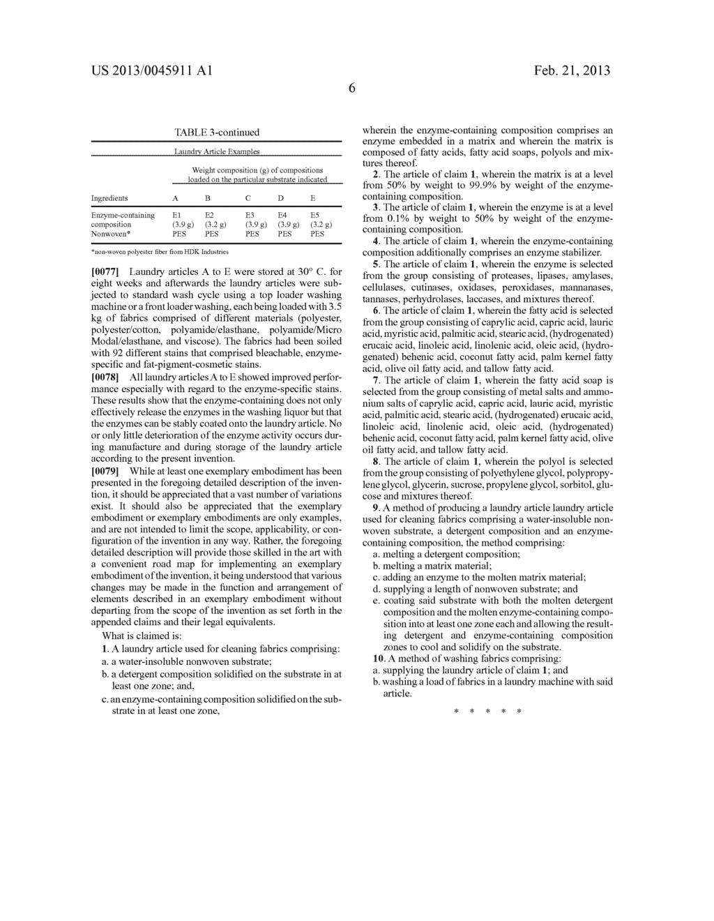 LAUNDRY ARTICLE HAVING CLEANING PROPERTIES - diagram, schematic, and image 07