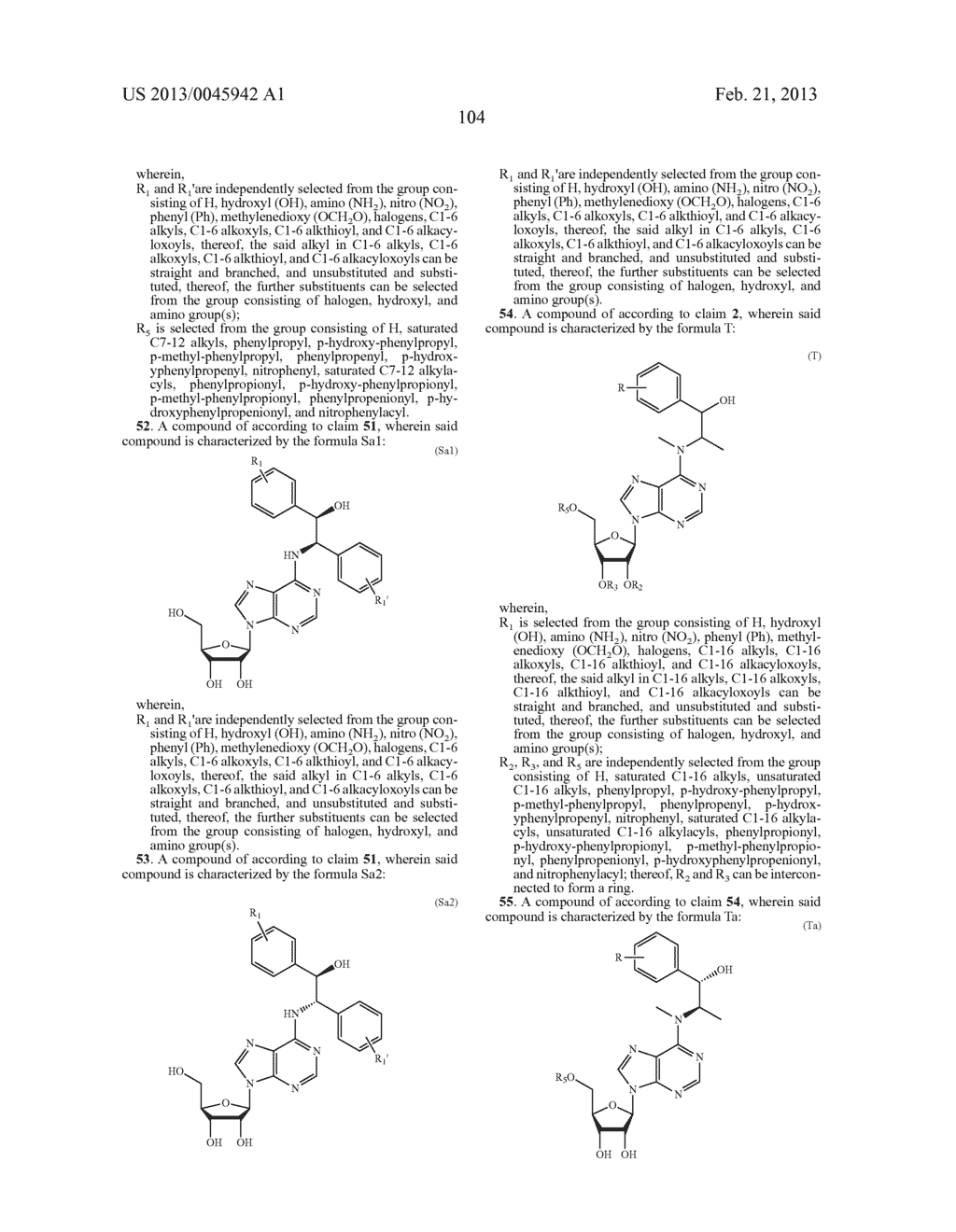 N6-SUBSTITUTED ADENOSINE DERIVATIVES AND N6-SUBSTITUTED ADENINE     DERIVATIVES AND USES THEREOF - diagram, schematic, and image 105