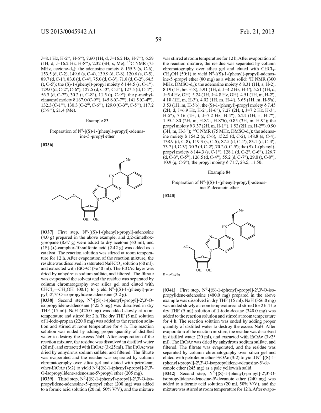 N6-SUBSTITUTED ADENOSINE DERIVATIVES AND N6-SUBSTITUTED ADENINE     DERIVATIVES AND USES THEREOF - diagram, schematic, and image 60