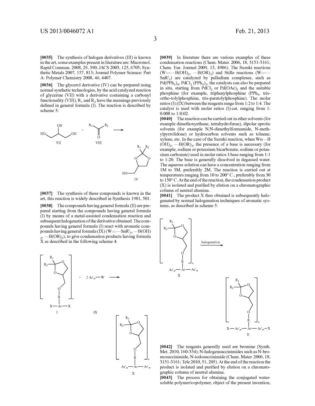 AROMATIC MONOMERS DERIVING FROM GLYCEROL UNITS, PROCESS FOR THEIR     PREPARATION AND USE THEREOF FOR THE PREPARATION OF WATER-SOLUBLE     CONJUGATED POLYMERS - diagram, schematic, and image 04