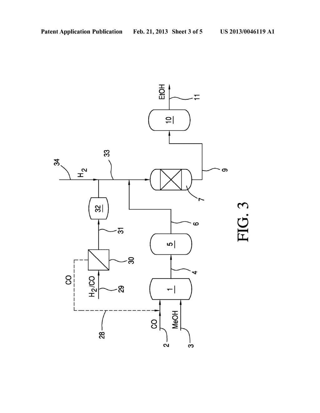 INTEGRATED PROCESS FOR PRODUCING ETHANOL FROM METHANOL - diagram, schematic, and image 04