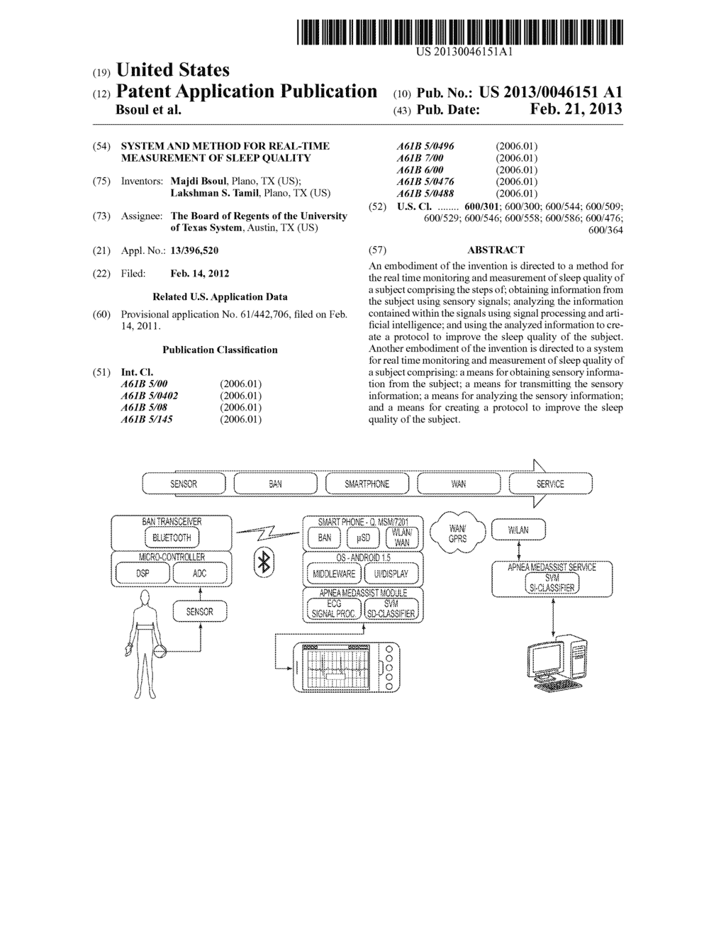 SYSTEM AND METHOD FOR REAL-TIME MEASUREMENT OF SLEEP QUALITY - diagram, schematic, and image 01