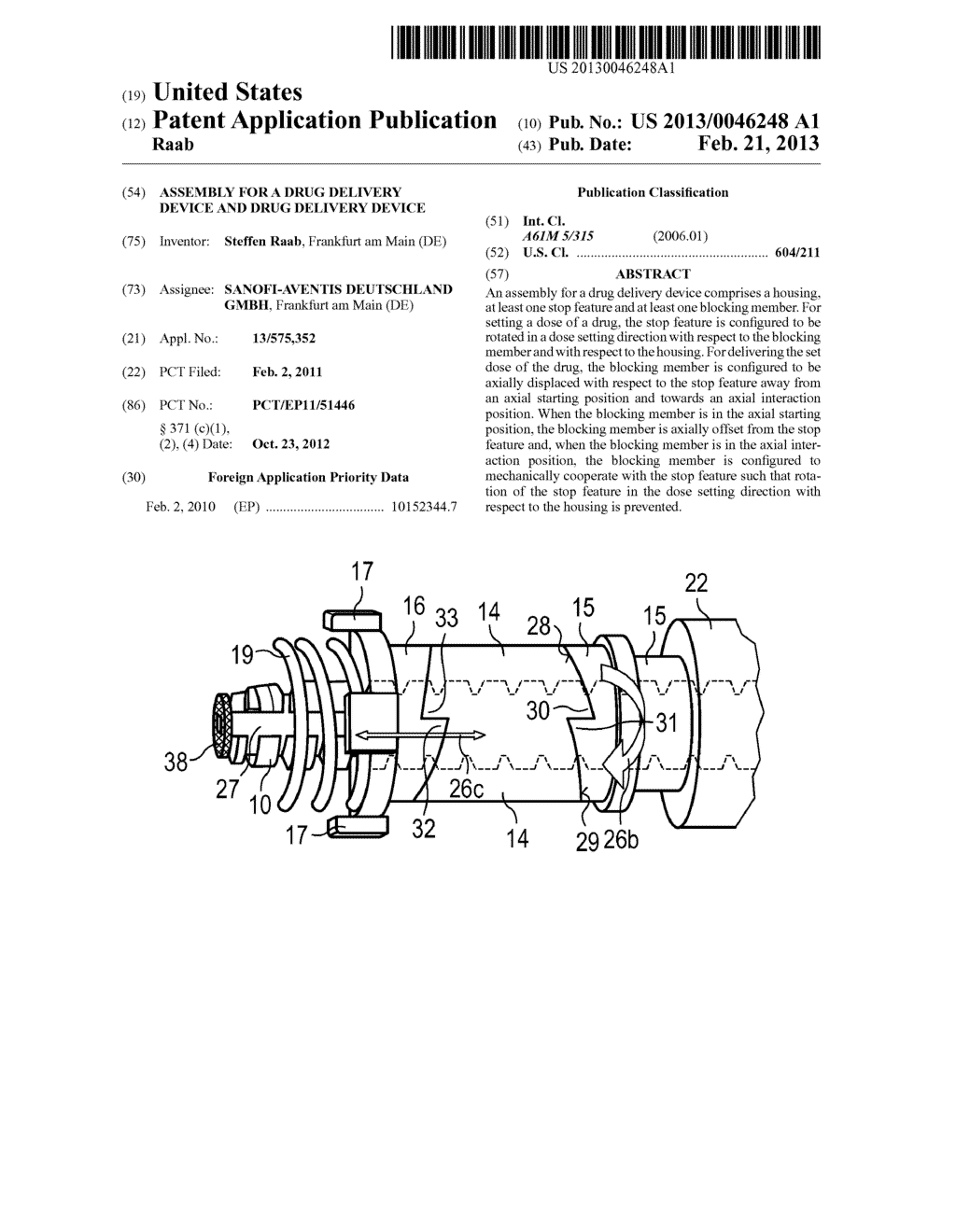 ASSEMBLY FOR A DRUG DELIVERY DEVICE AND DRUG DELIVERY DEVICE - diagram, schematic, and image 01