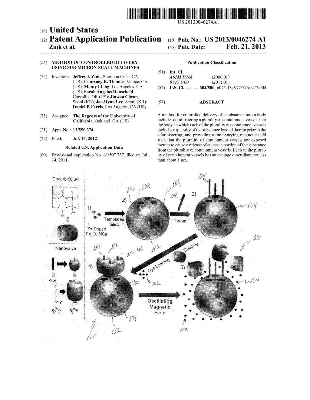 METHOD OF CONTROLLED DELIVERY USING SUB-MICRON-SCALE MACHINES - diagram, schematic, and image 01