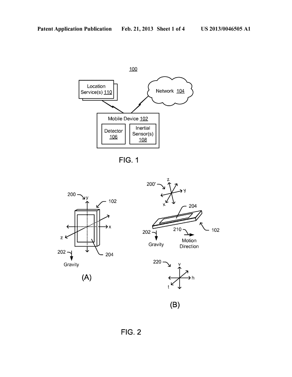 METHODS AND APPARATUSES FOR USE IN CLASSIFYING A MOTION STATE OF A MOBILE     DEVICE - diagram, schematic, and image 02