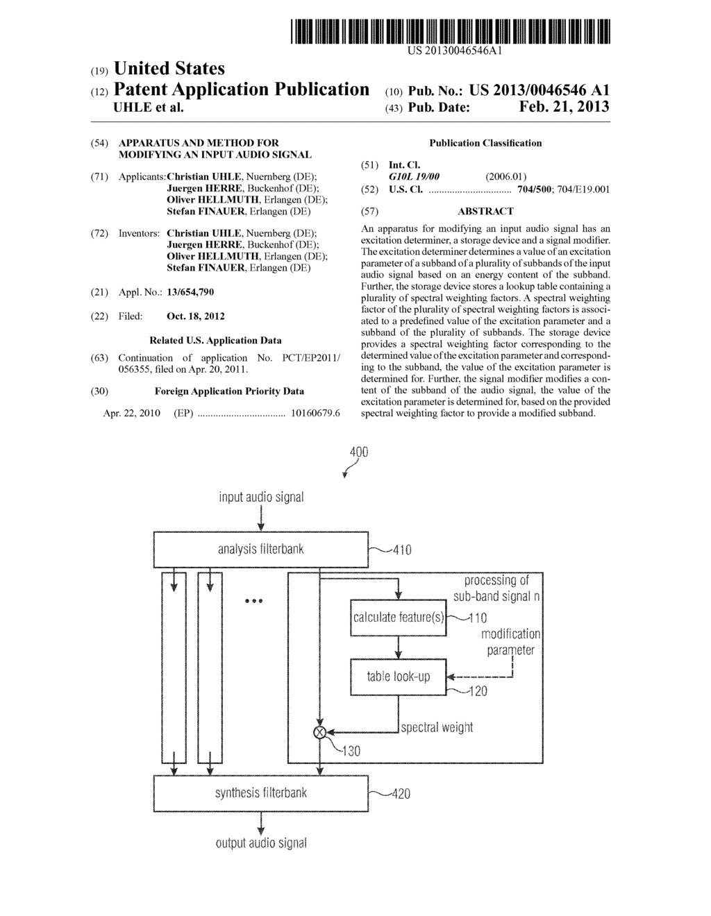 APPARATUS AND METHOD FOR MODIFYING AN INPUT AUDIO SIGNAL - diagram, schematic, and image 01