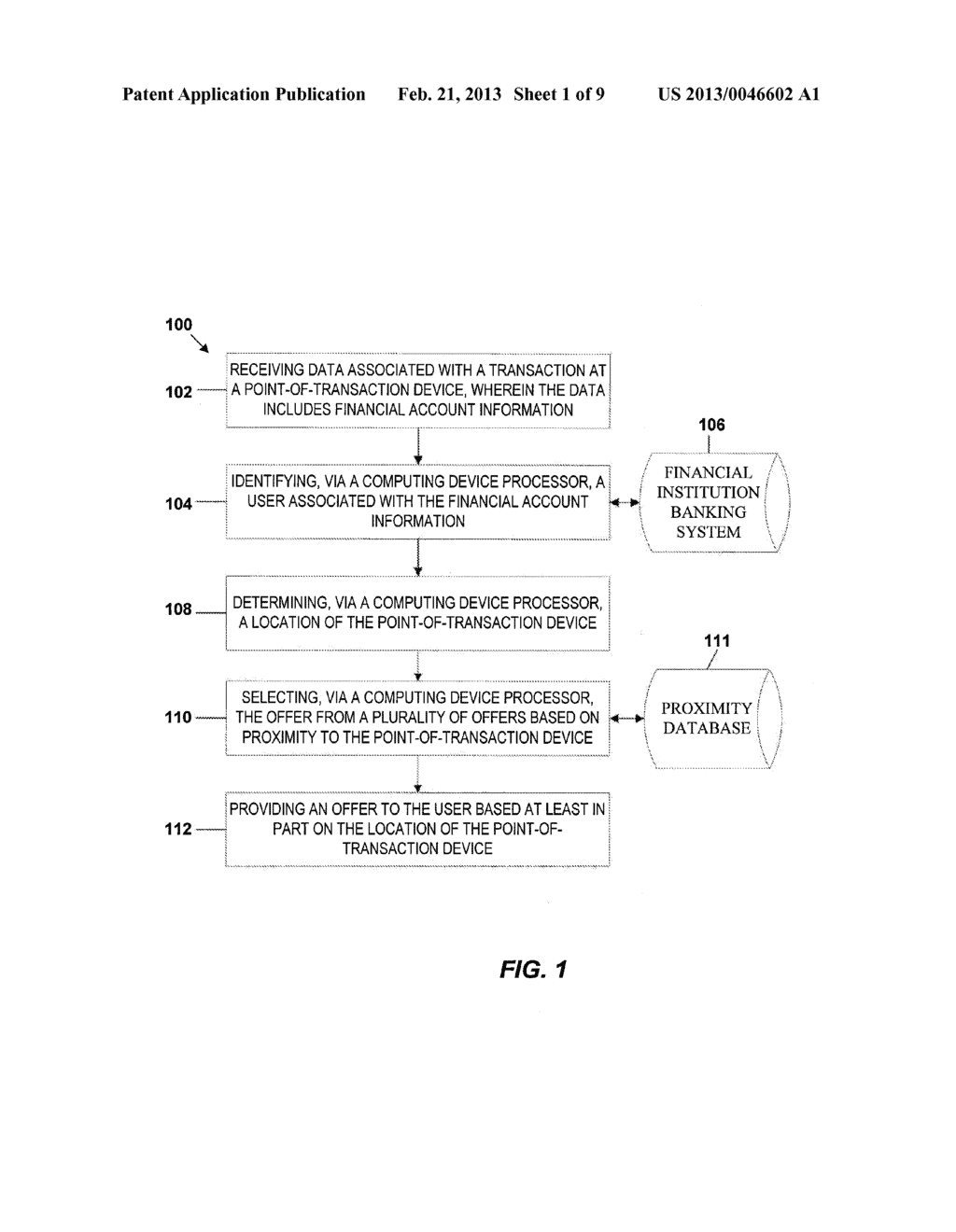 METHOD OF PROVIDING AN OFFER BASED ON PROXIMITY TO A POINT OF SALE     TRANSACTION - diagram, schematic, and image 02