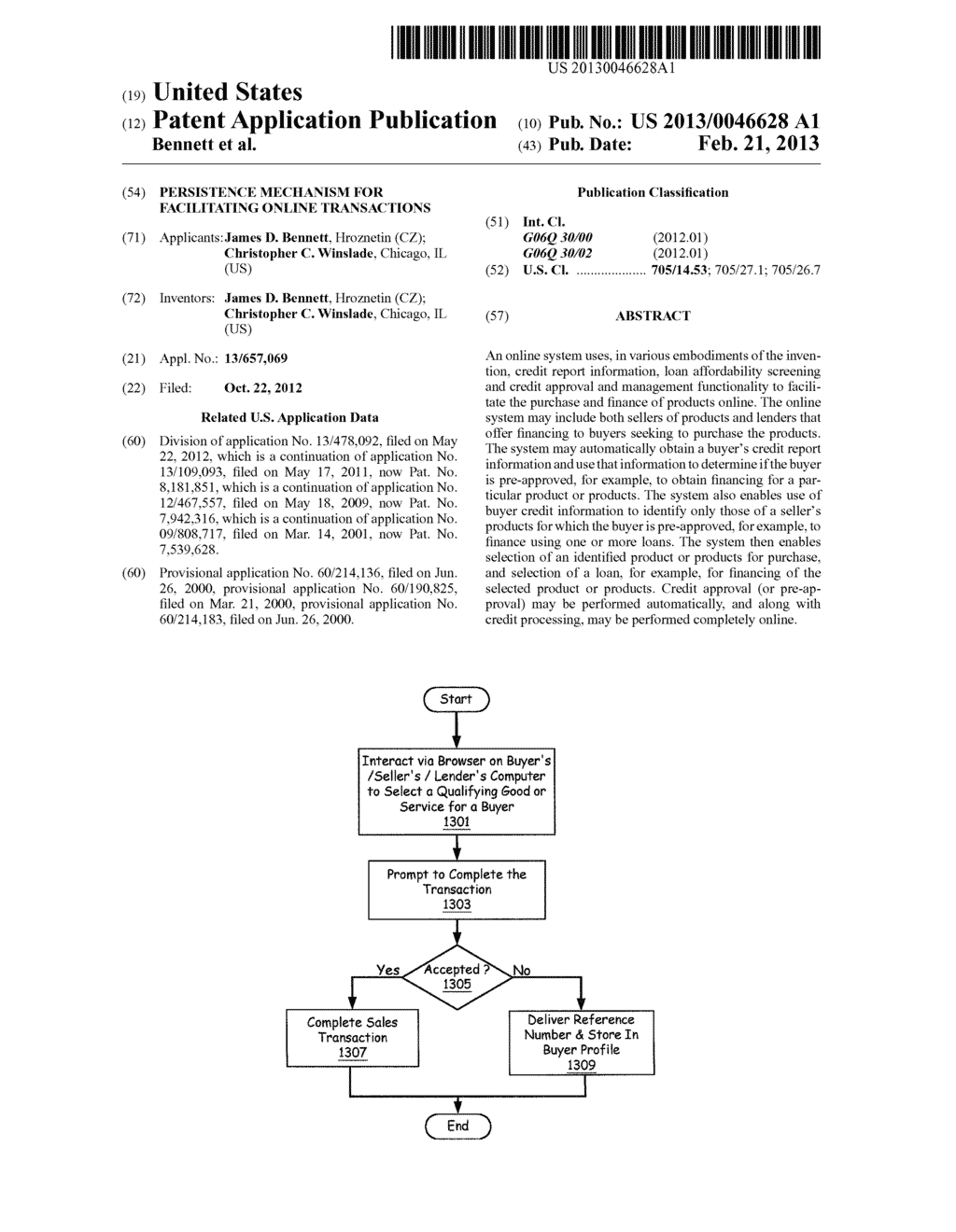 PERSISTENCE MECHANISM FOR FACILITATING ONLINE TRANSACTIONS - diagram, schematic, and image 01