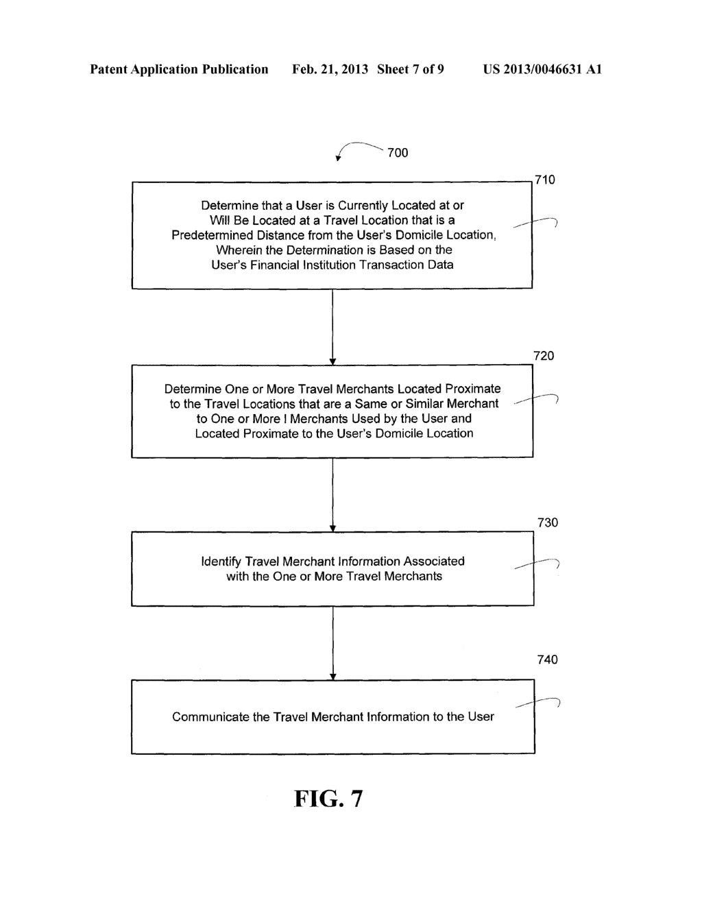 PROVIDING OFFERS TO USERS DETERMINED TO BE TRAVELLING BASED ON     POINT-OF-SALE TRANSACTION DATA - diagram, schematic, and image 08