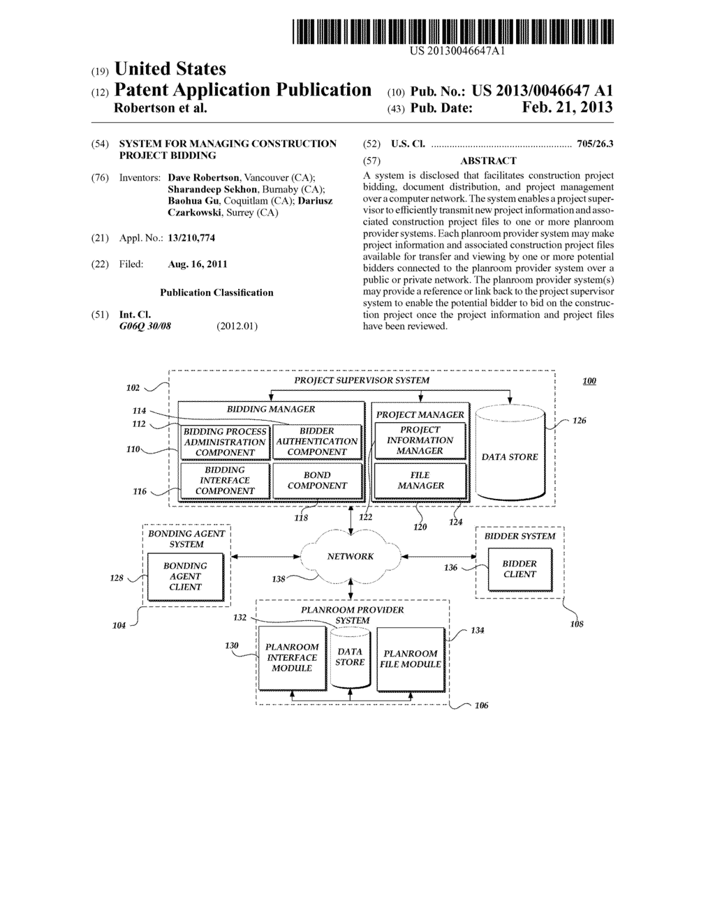 SYSTEM FOR MANAGING CONSTRUCTION PROJECT BIDDING - diagram, schematic, and image 01