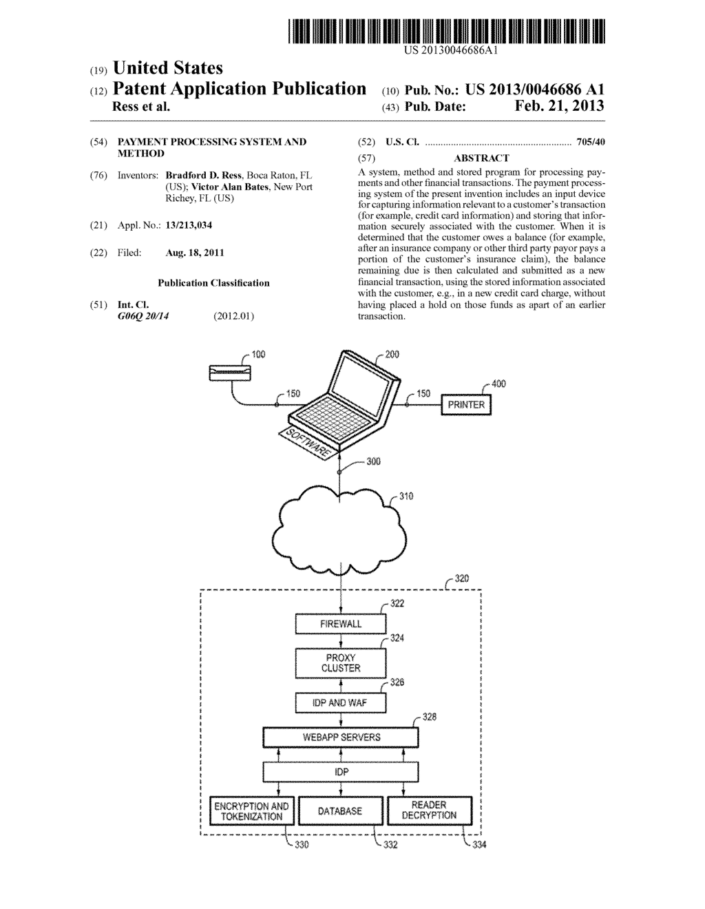 PAYMENT PROCESSING SYSTEM AND METHOD - diagram, schematic, and image 01