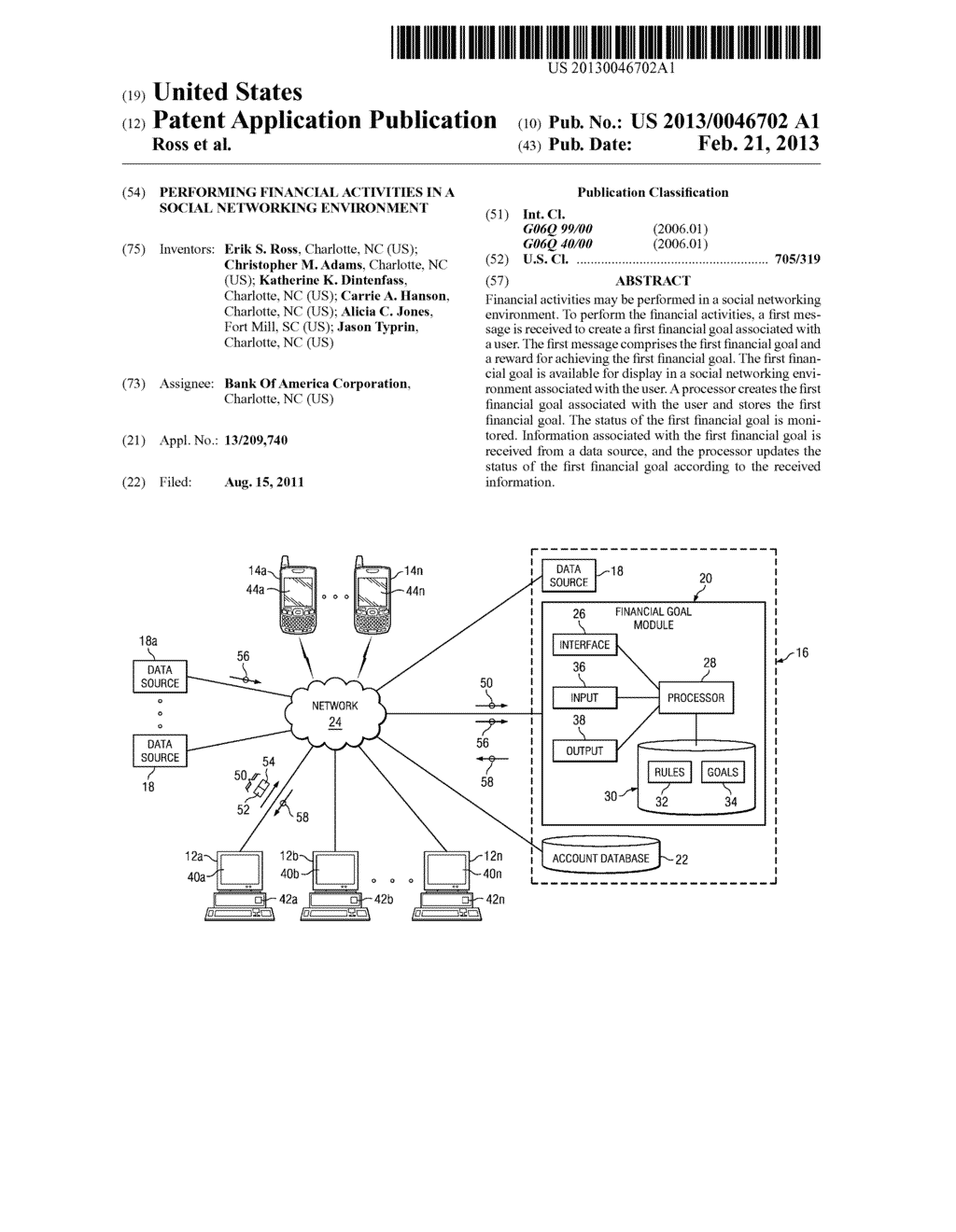 PERFORMING FINANCIAL ACTIVITIES IN A SOCIAL NETWORKING ENVIRONMENT - diagram, schematic, and image 01