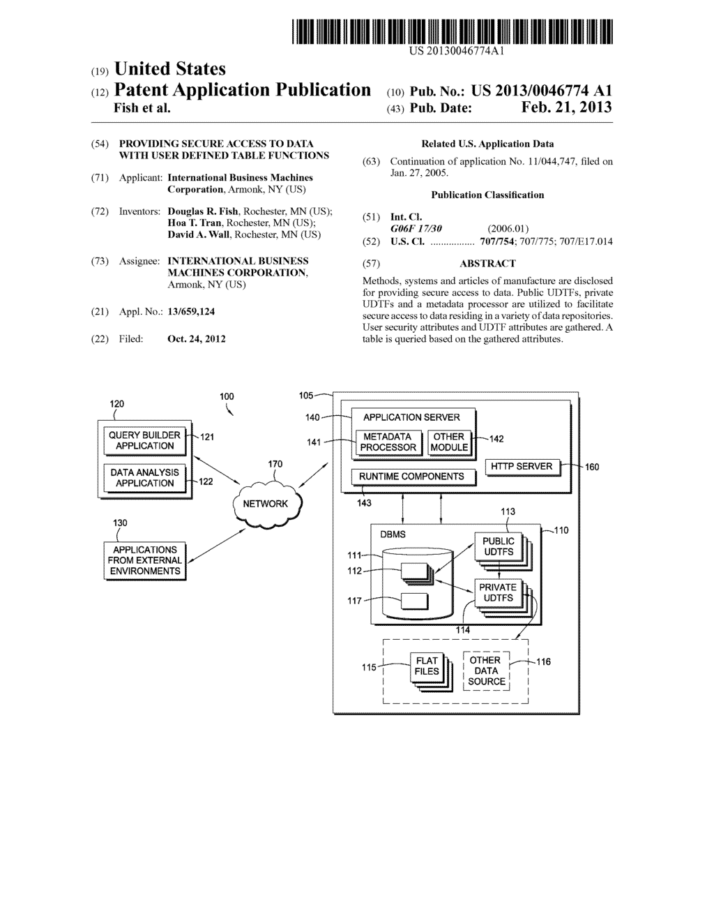 PROVIDING SECURE ACCESS TO DATA WITH USER DEFINED TABLE FUNCTIONS - diagram, schematic, and image 01