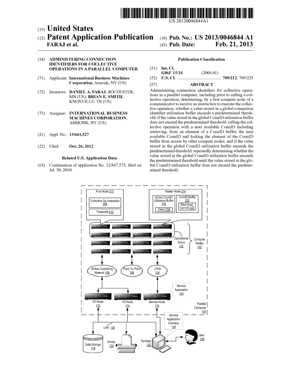 ADMINISTERING CONNECTION IDENTIFIERS FOR COLLECTIVE OPERATIONS IN A     PARALLEL COMPUTER - diagram, schematic, and image 01