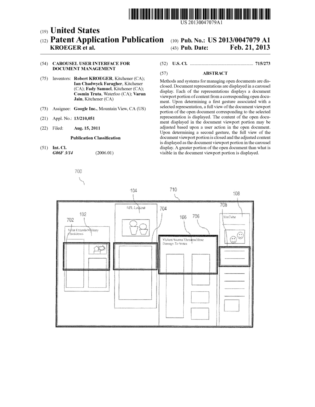 Carousel User Interface For Document Management - diagram, schematic, and image 01