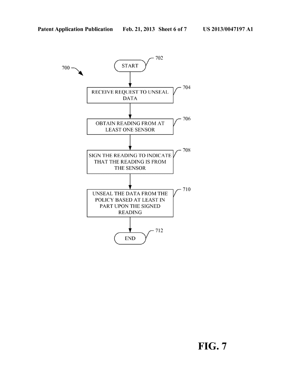 SEALING SECRET DATA WITH A POLICY THAT INCLUDES A SENSOR-BASED CONSTRAINT - diagram, schematic, and image 07