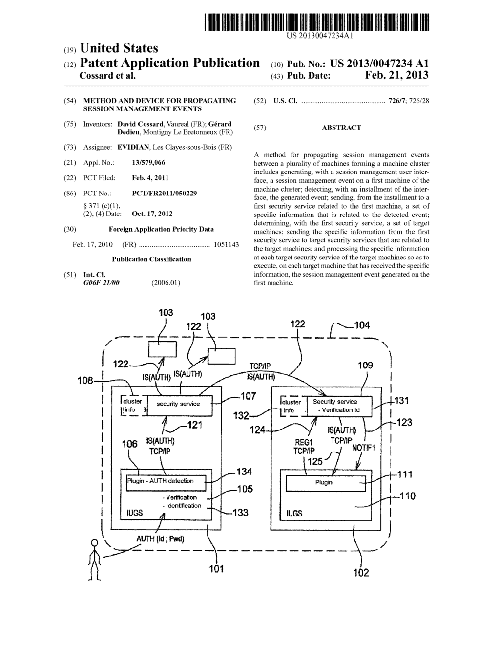 METHOD AND DEVICE FOR PROPAGATING SESSION MANAGEMENT EVENTS - diagram, schematic, and image 01