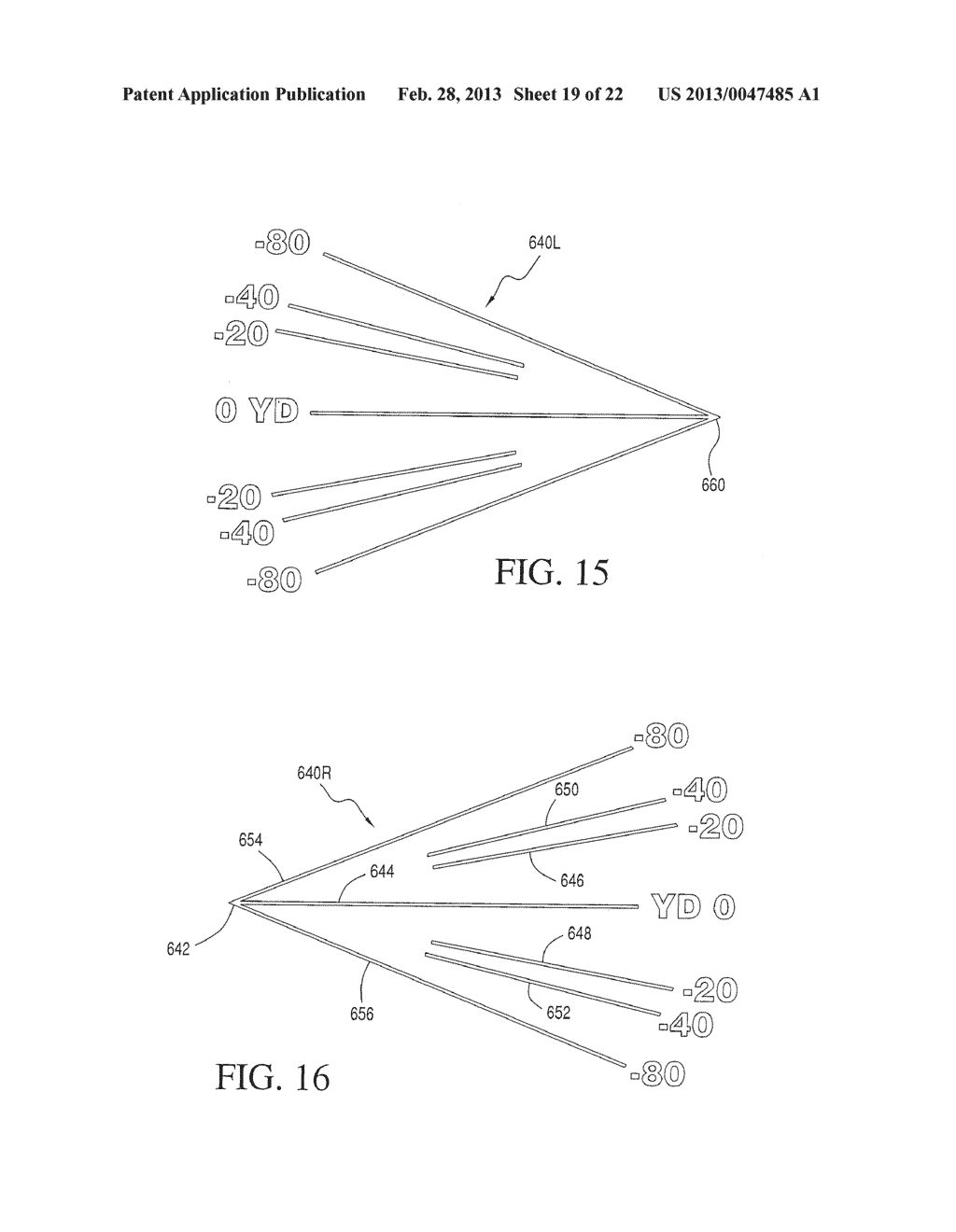 DYNAMIC TARGETING SYSTEM WITH PROJECTILE-SPECIFIC AIMING INDICIA IN A     RETICLE AND METHOD FOR ESTIMATING BALLISTIC EFFECTS OF CHANGING     ENVIRONMENT AND AMMUNITION - diagram, schematic, and image 20