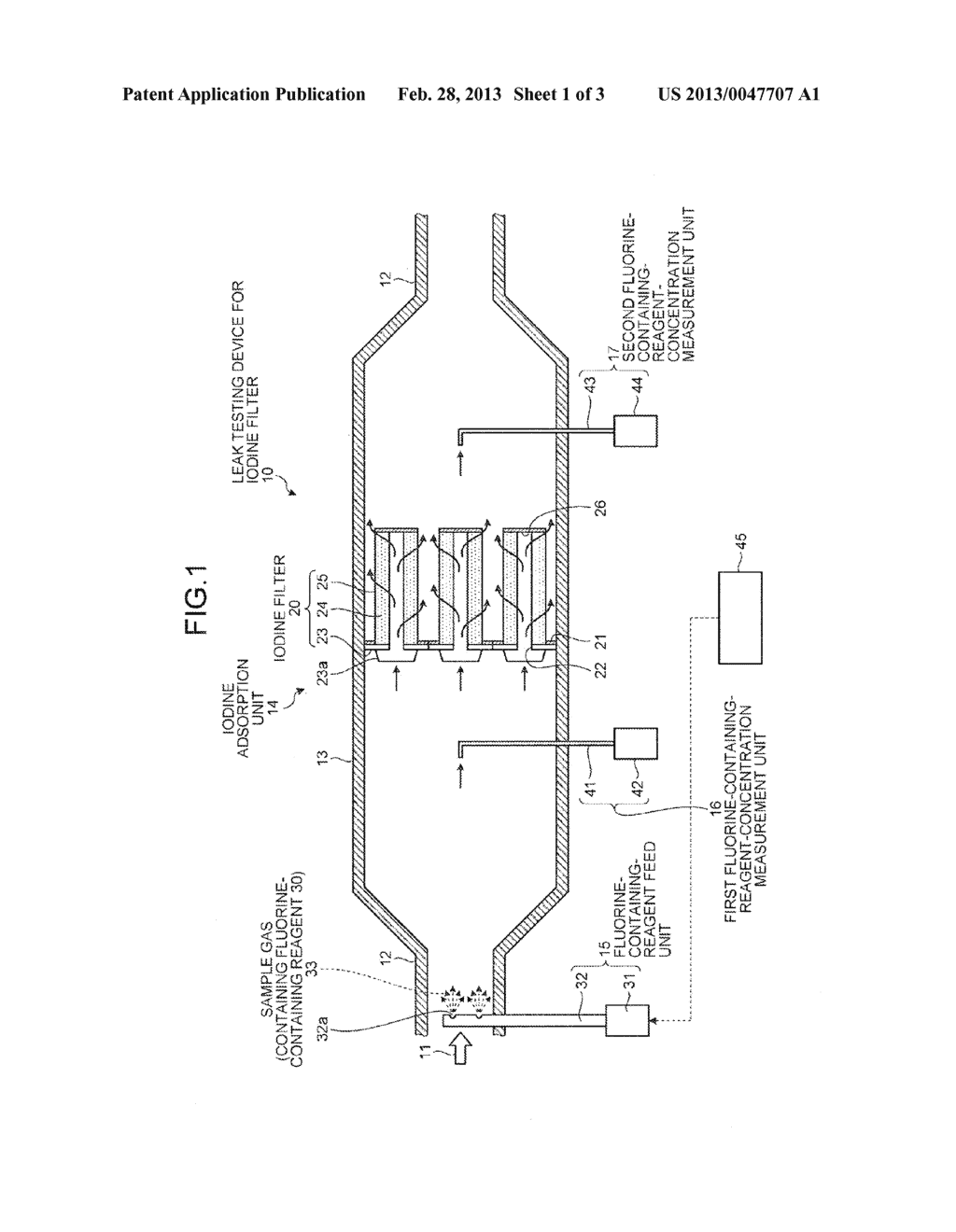 LEAK TESTING METHOD AND LEAK TESTING DEVICE FOR IODINE FILTER - diagram, schematic, and image 02