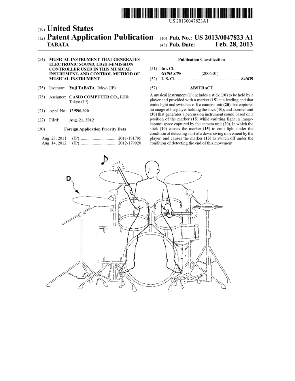 MUSICAL INSTRUMENT THAT GENERATES ELECTRONIC SOUND, LIGHT-EMISSION     CONTROLLER USED IN THIS MUSICAL INSTRUMENT, AND CONTROL METHOD OF MUSICAL     INSTRUMENT - diagram, schematic, and image 01